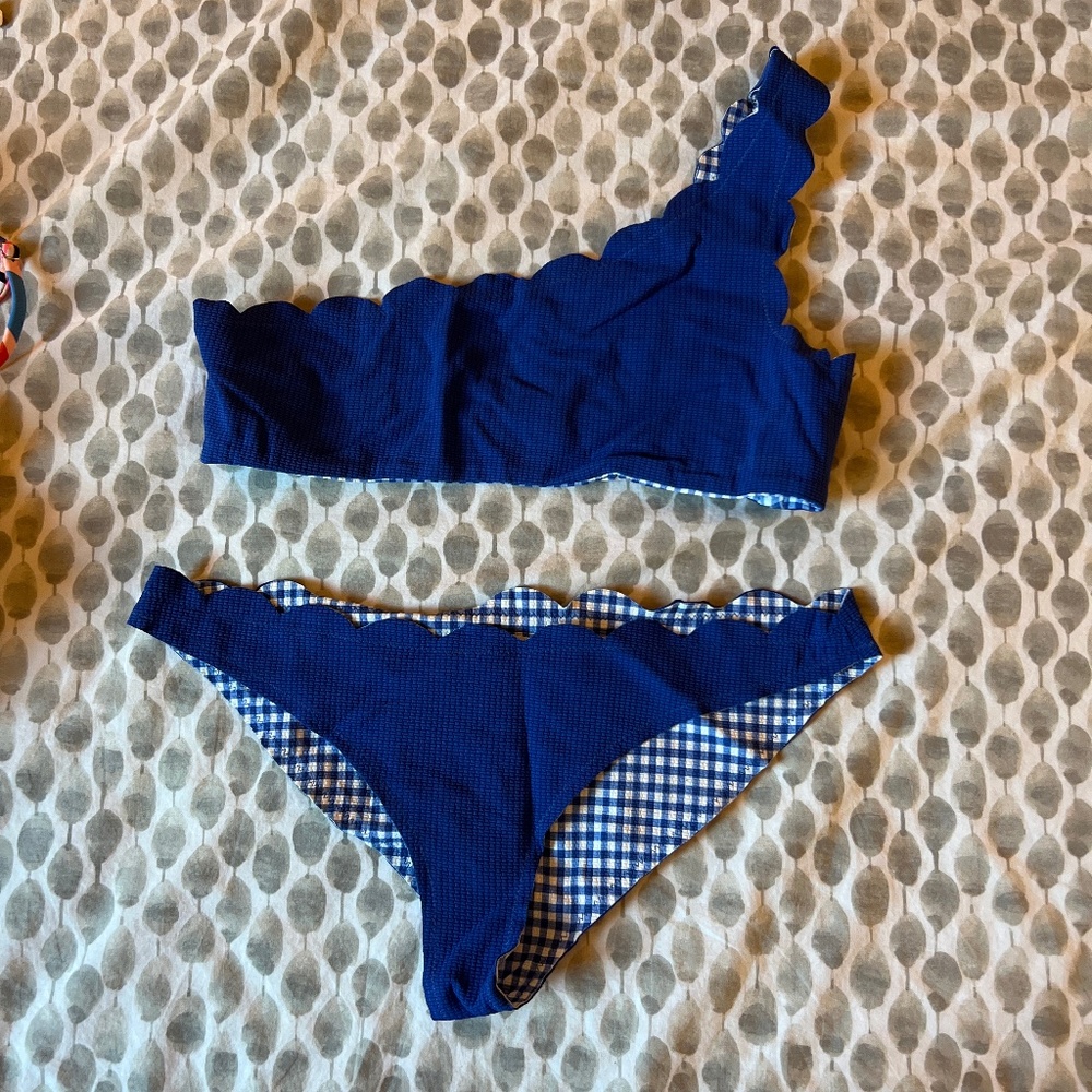 Marysia Blue One-Shouldered Swim Suit (Bikini)